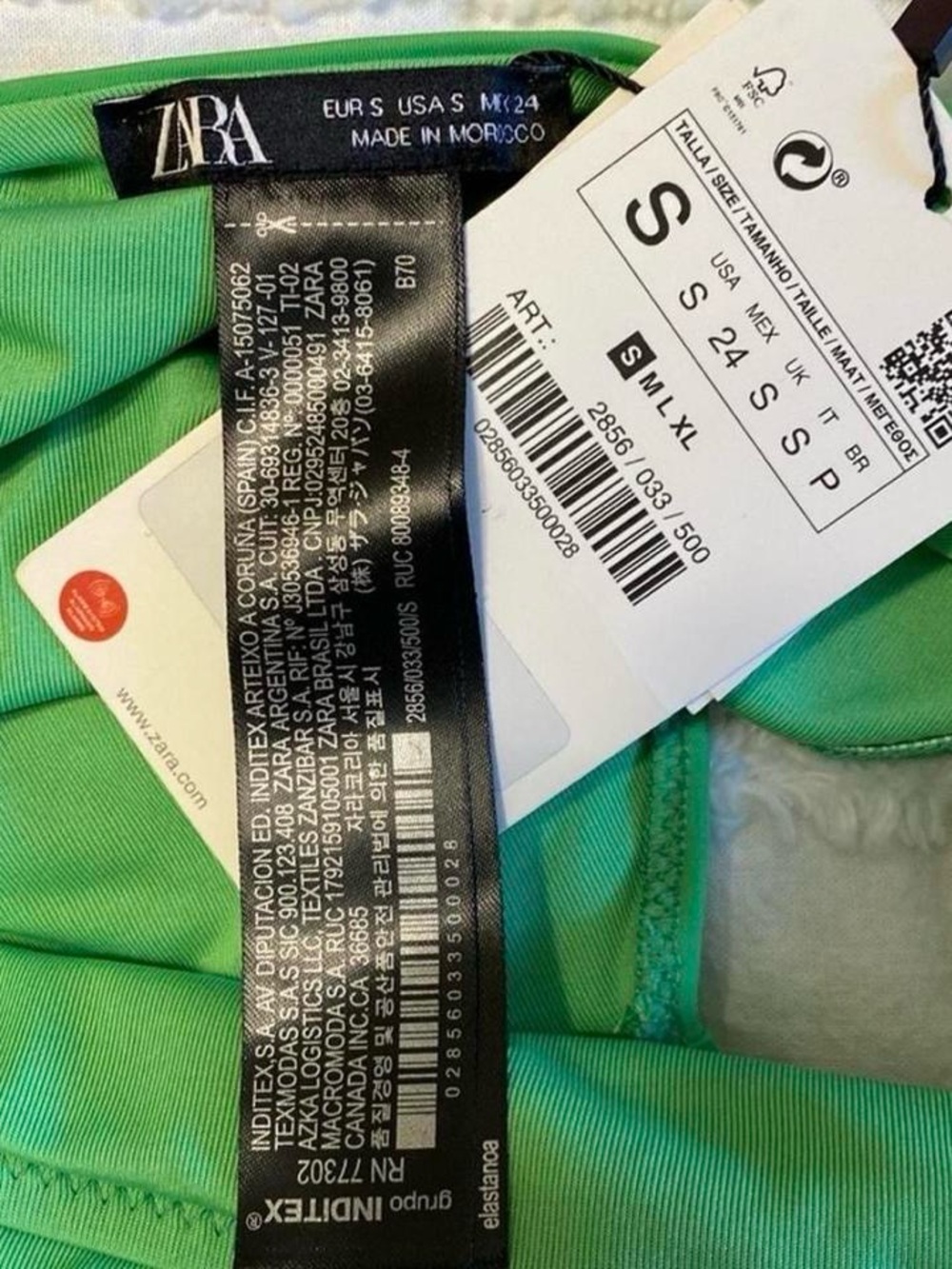 NWT Zara Green Flower Detail Bathing Suit - Picture 5 of 6